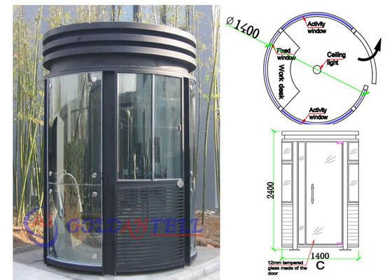 IP54 Waterproof Rating Round Security Booth 1500x2400mm Customized Size Durable Guard Shelter for Outdoor Protection