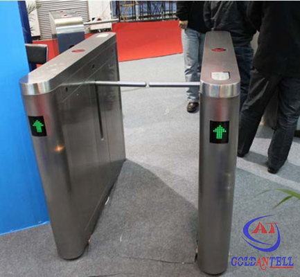 Office Entrance Stainless Steel Drop Arm RFID Turnstile With 600mm Passage Width