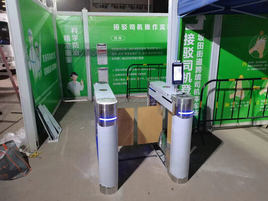 Waterproof Indoor & Outdoor Pedestrian Biometric Access Control Turnstile Gate Swing Barrier Facial Recognition Turnstiles