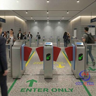 38=Customized 1.6m High Security Flap Barrier Bi-directional e-Gate Biometric Face Recognition QR Code for Airport and Metro CE 