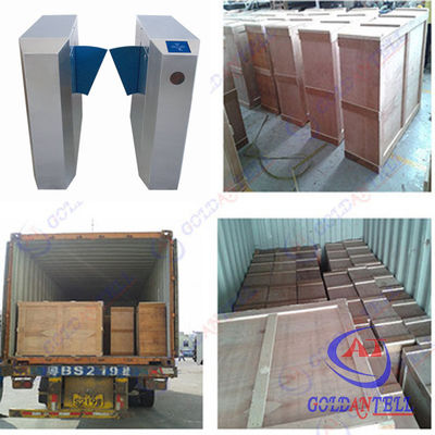 Pedestrian waist height turnstiles remote controls wireless alarm system