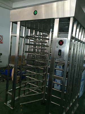 Two door access Prison Full Height turnstile security gates RFID card and Fingerprint Control