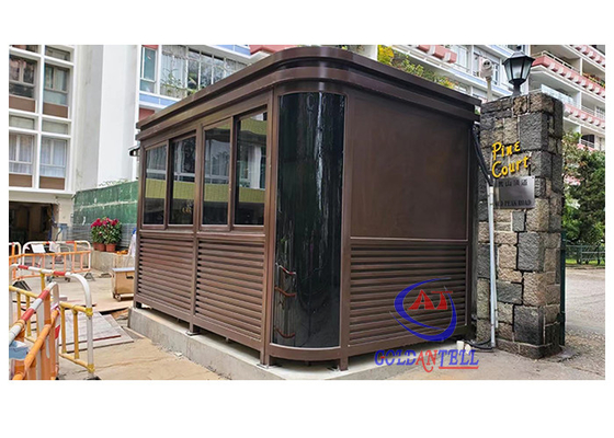 Buiten High Standard Security Guard Shack Tempered Glass Voor Parkeerplaats En Beveiligingskantoor