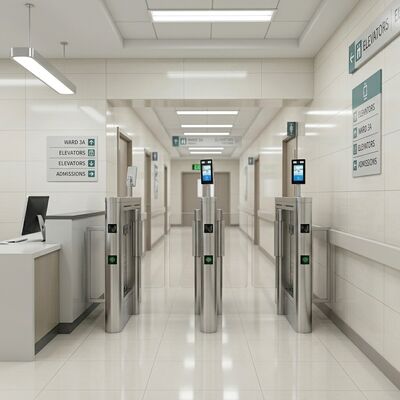 High Precision Fever Screening Full Height Glass Swing Turnstile Anti-climb Health Gate for Hospital & Government CE