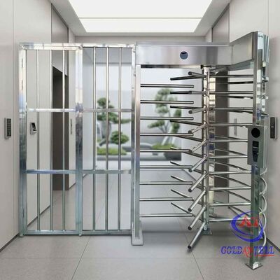 1100 mm Extra Breed Volle Height Draaiwiel AI Gezichtsherkenning Single Lane Access Control Gate met Magnetic Locking CE