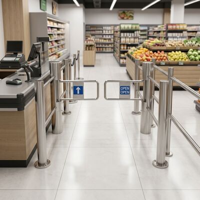 CE-certificaat Toegang en Uitgangscontrole 304SS Automatische Supermarkt Zwenkpoort